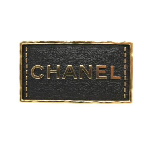 CHANEL Black Leather Brooch
